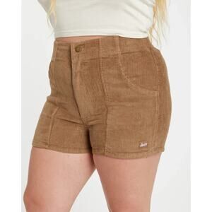 Hammies Corduroy Shorts Womens 32 Brown 2” Inseam Skate Surf Retro 70s Stretch